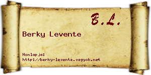 Berky Levente névjegykártya